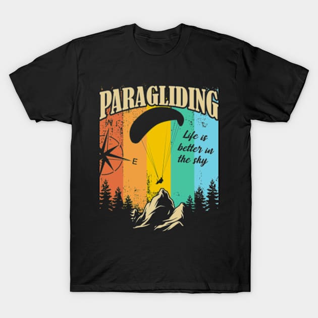 Paragliding Paraglider Mountains T-Shirt by Hariolf´s Mega Store